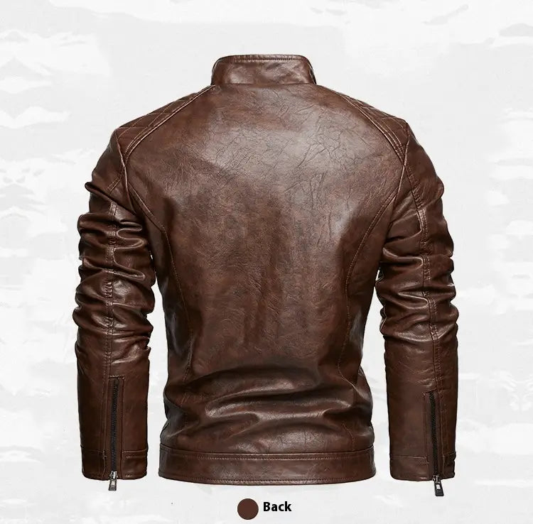 Personalized Trendy Pocket Pu Leather Coat Trendy Men Leather Jacket