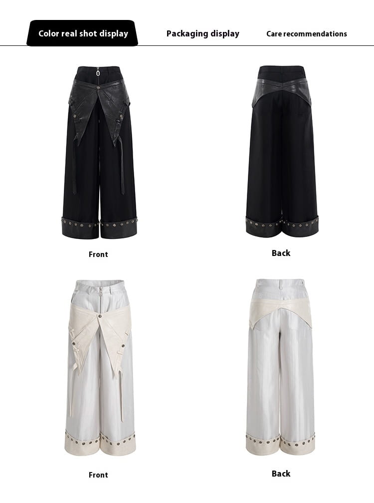 Niche Fake Two Pieces Pantskirt Punk Casual Pants
