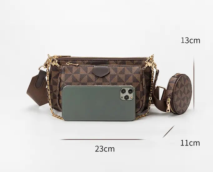 Geometric Leather Messenger Bag Luxury Clothing