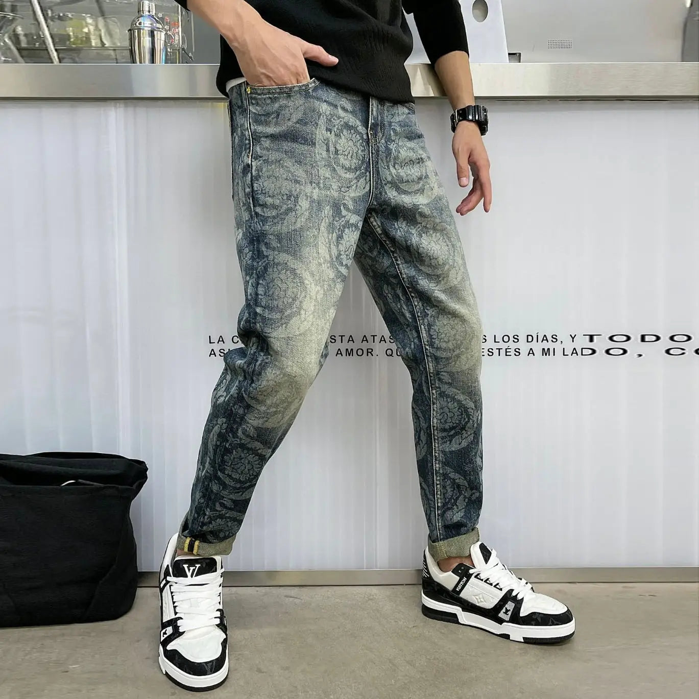 Fashion Men’s Jeans Casual Stretch Pants