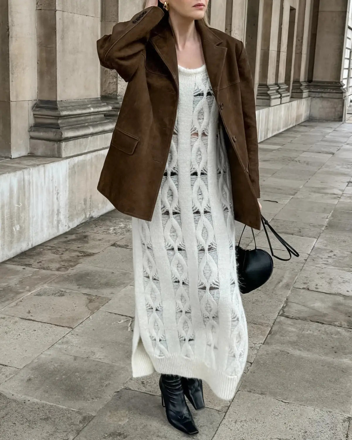 Brushed Velvet Retro Lapels Loose Suede Jacket