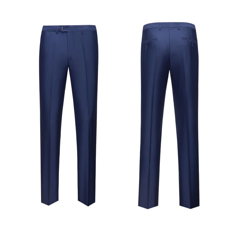 Men’s British Korean Slim Fit Dark Blue Casual Three-piece Suit