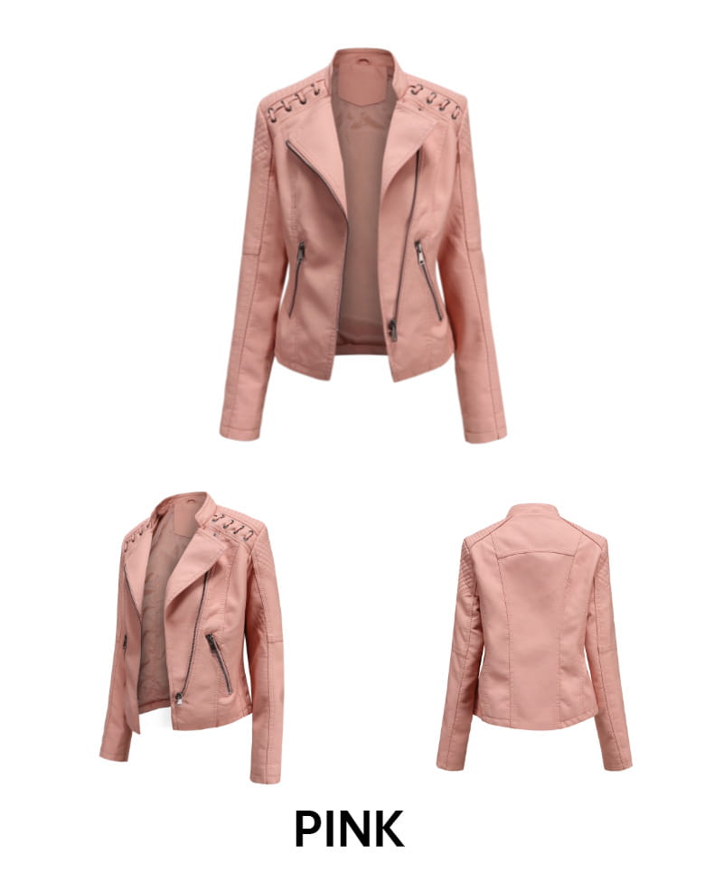 Slim Fit Thin Leather Coat Women’s Motorcycle Clothing
