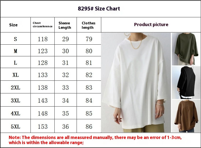 Women’s Spring And Summer Solid Color Crew Neck Split Long Sleeve Loose Top