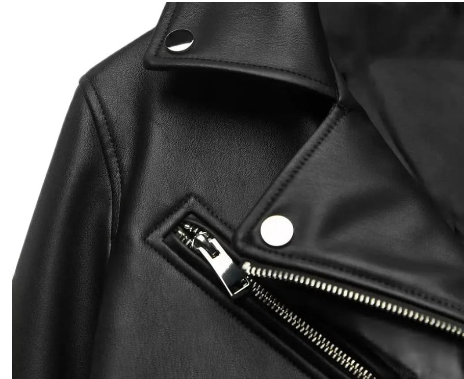 Women’s Faux Leather Retro Biker’s Leather Coat