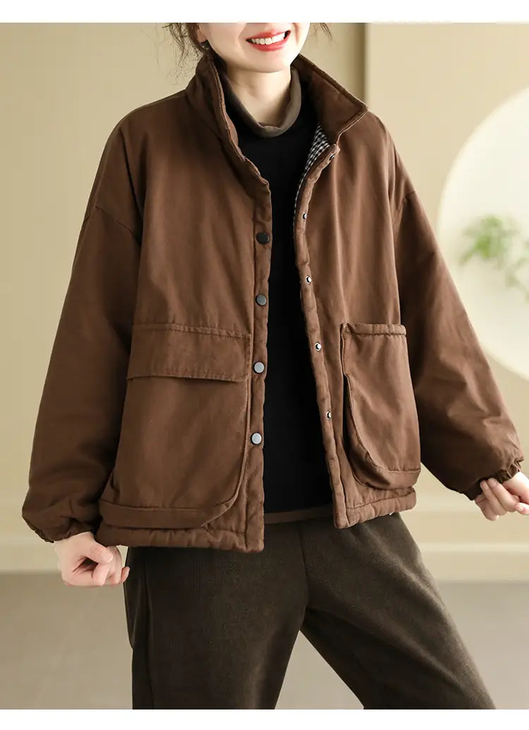 Women’s Thickening Plus Size-pocket Loose And Warm Cotton-padded Jacket