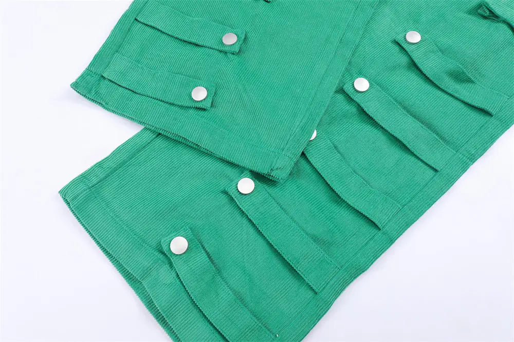 Men’s Big Pocket Workwear Personality Strap Wide Leg Pants