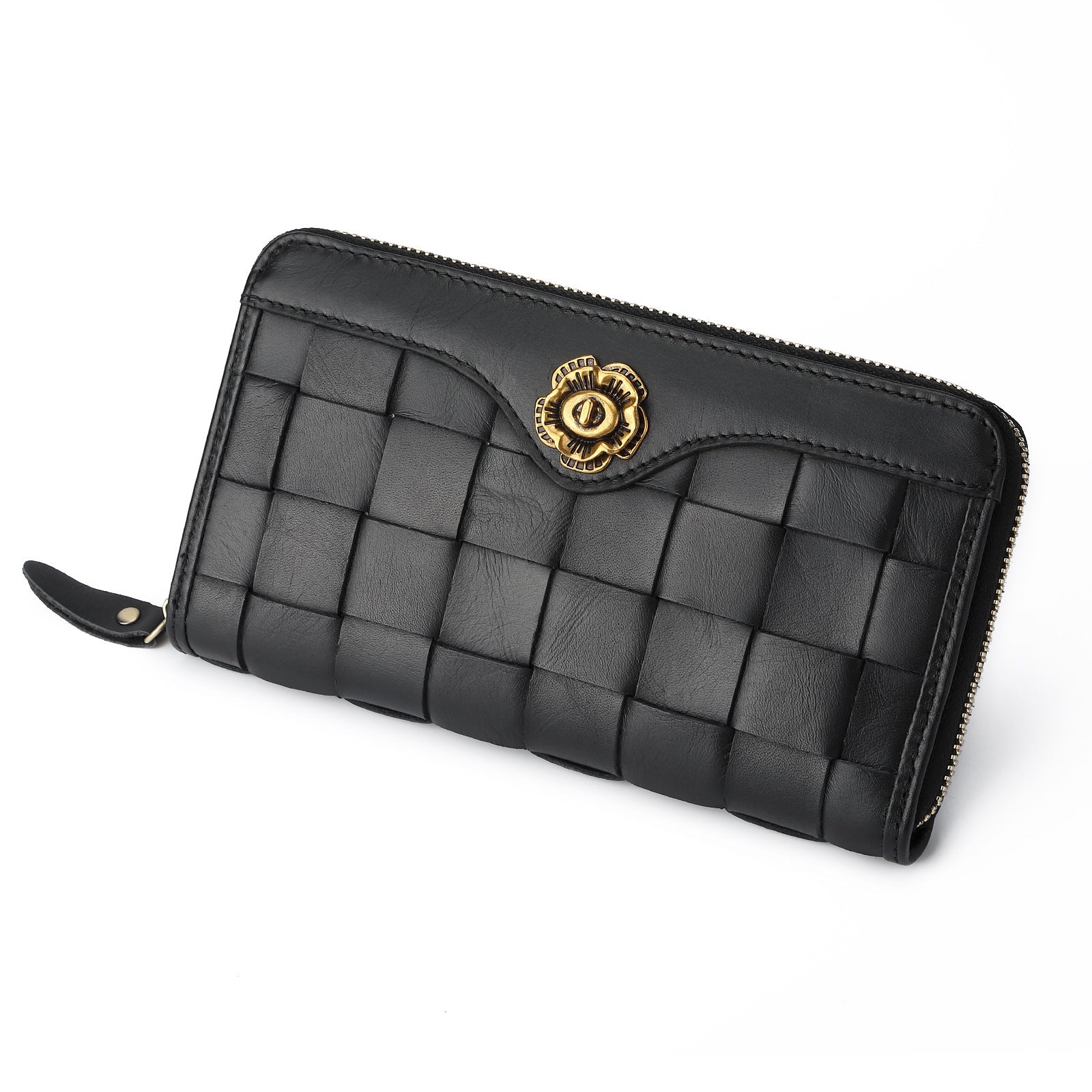 First Layer Cowhide Woven Men And Women - Black