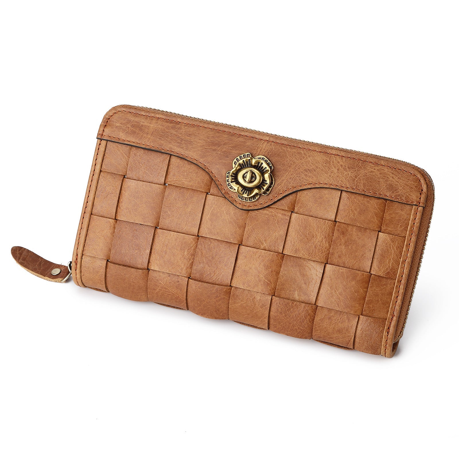 First Layer Cowhide Woven Men And Women - Brown