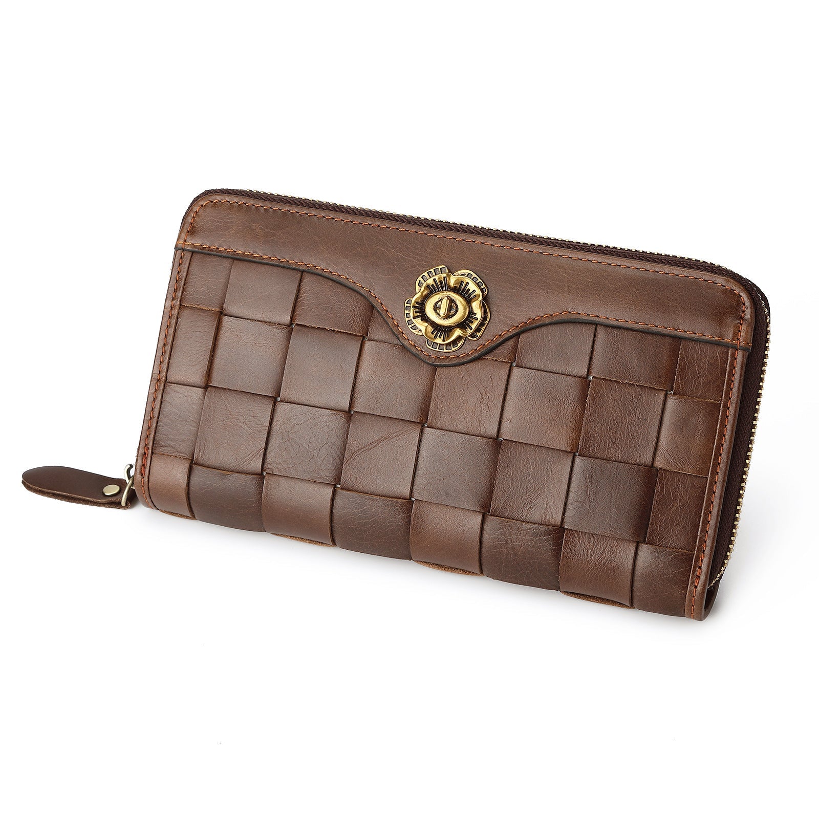 First Layer Cowhide Woven Men And Women - Coffee