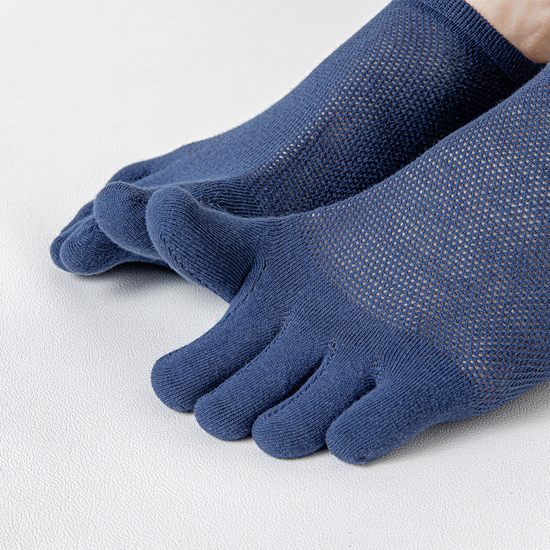 Men’s Thin Mesh Breathable Five Finger Invisible Socks