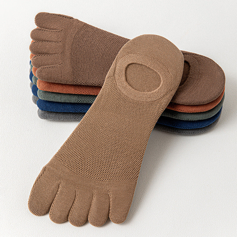 Men’s Thin Mesh Breathable Five Finger Invisible Socks