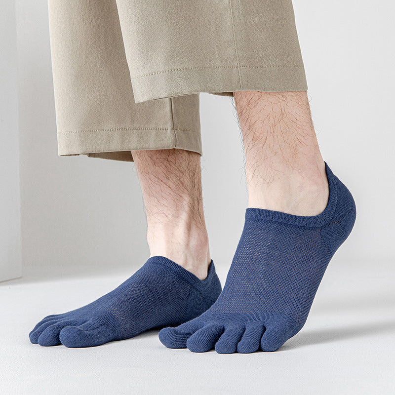 Men’s Thin Mesh Breathable Five Finger Invisible Socks