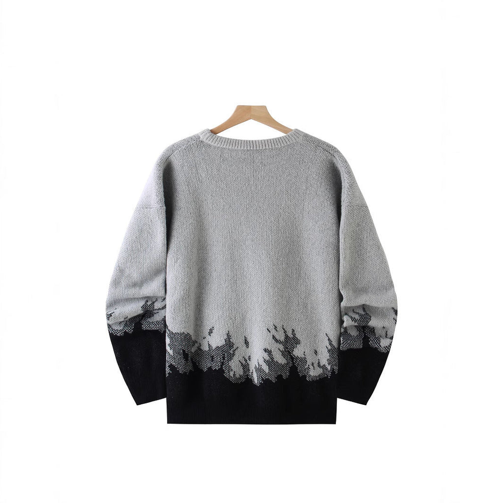 Flame Knitted Sweater Men’s Leisure Warm