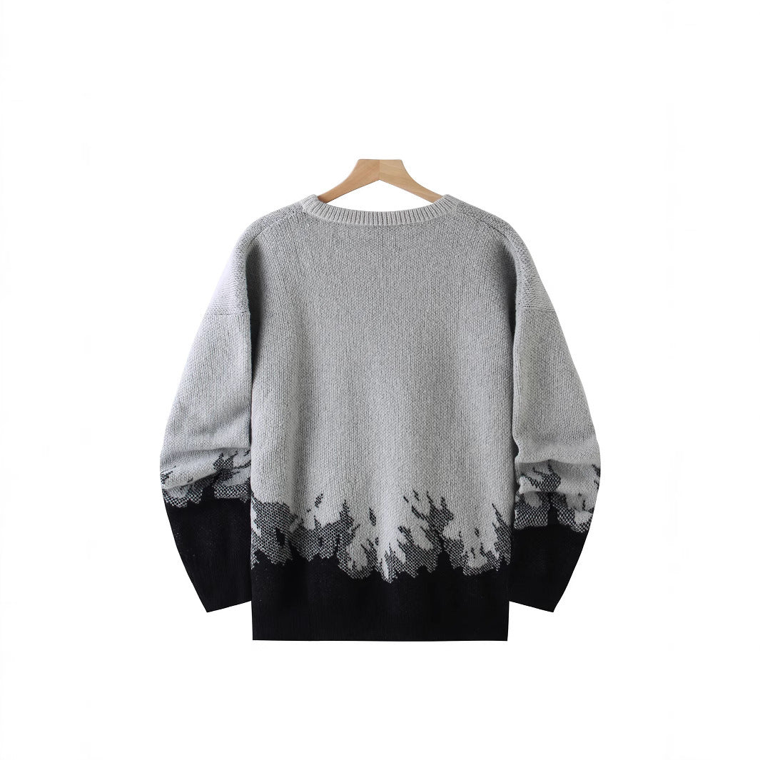Flame Knitted Sweater Men’s Leisure Warm