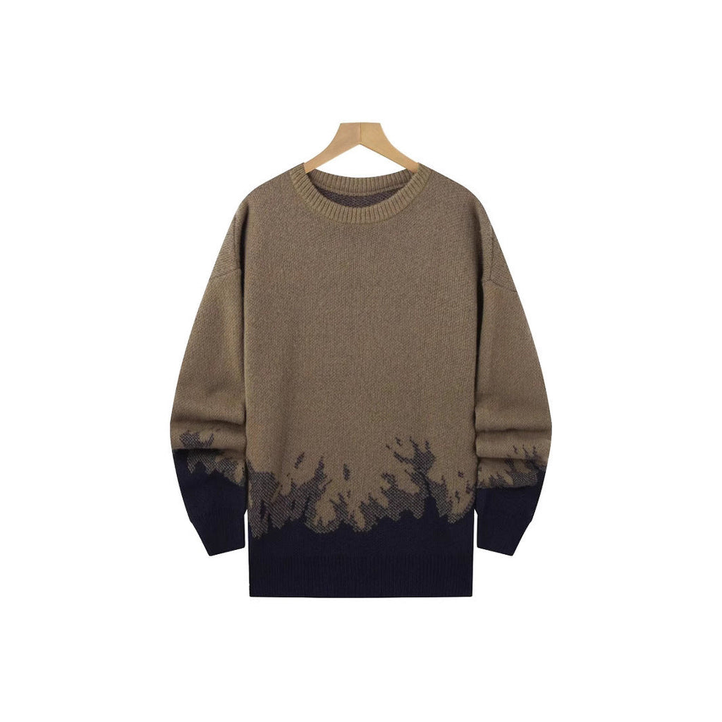 Flame Knitted Sweater Men’s Leisure Warm - Light Brown / S