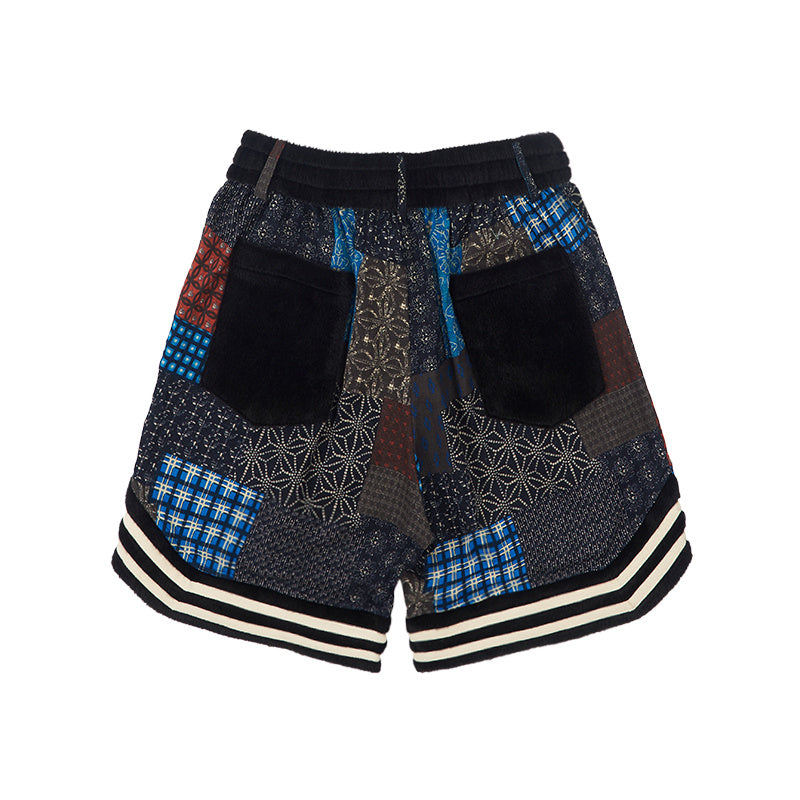 Men’s Linen Elastic Waist Panel Sports Basketball Shorts