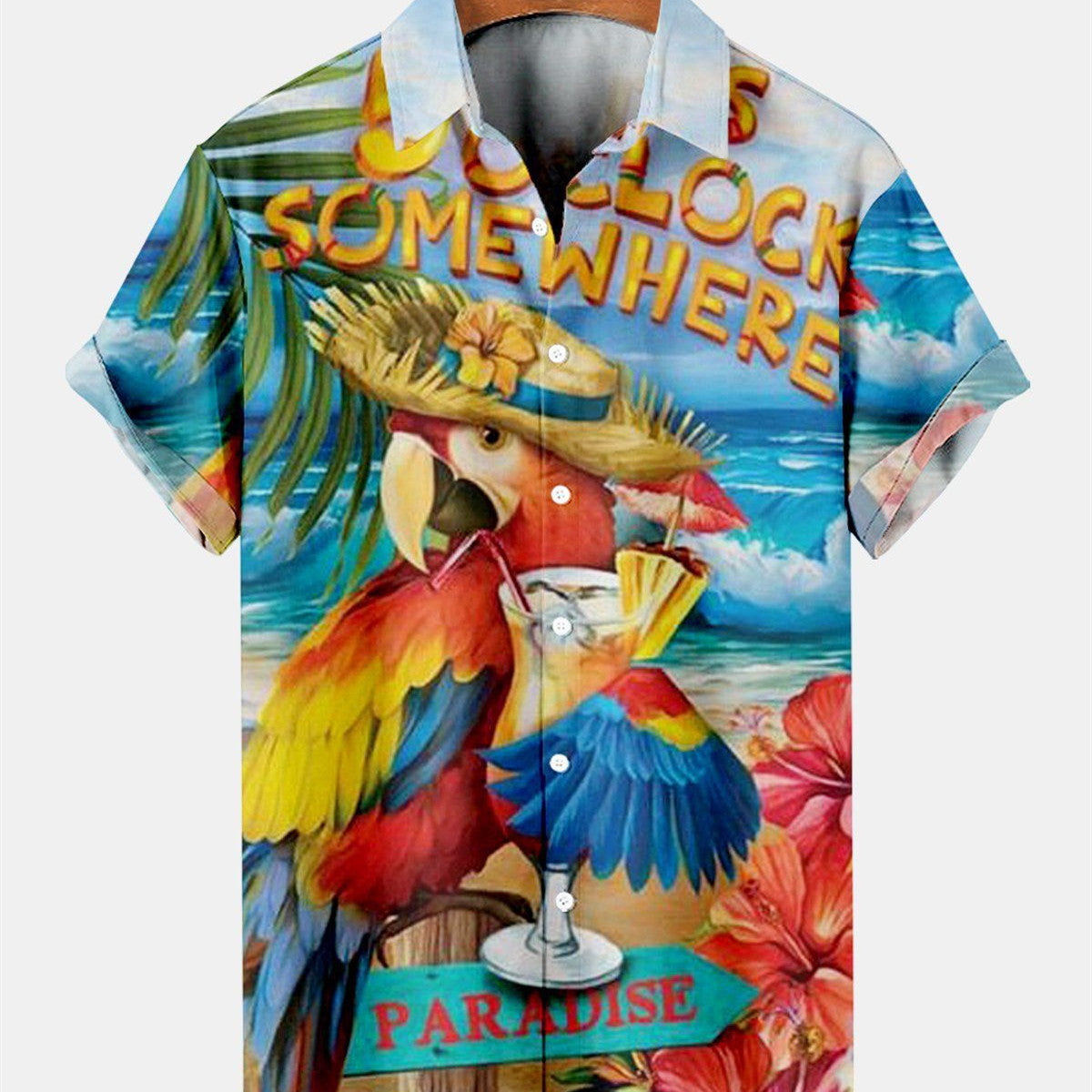 Men’s Large Size 3D Digital Printed Short Sleeve Shirt
