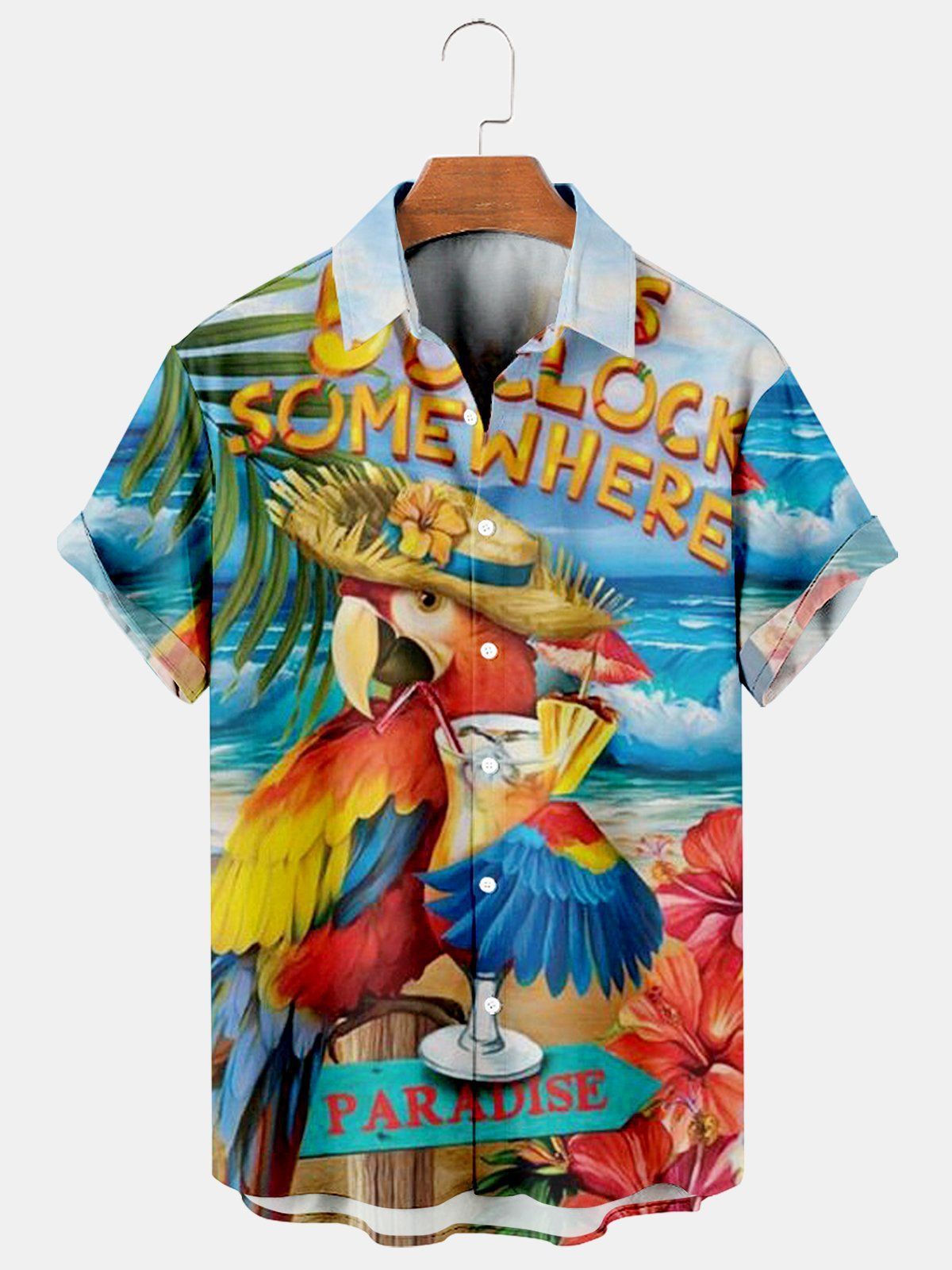 Men’s Large Size 3D Digital Printed Short Sleeve Shirt - Style1 / S