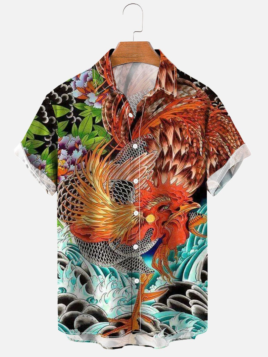 Men’s Large Size 3D Digital Printed Short Sleeve Shirt - Style11 / S