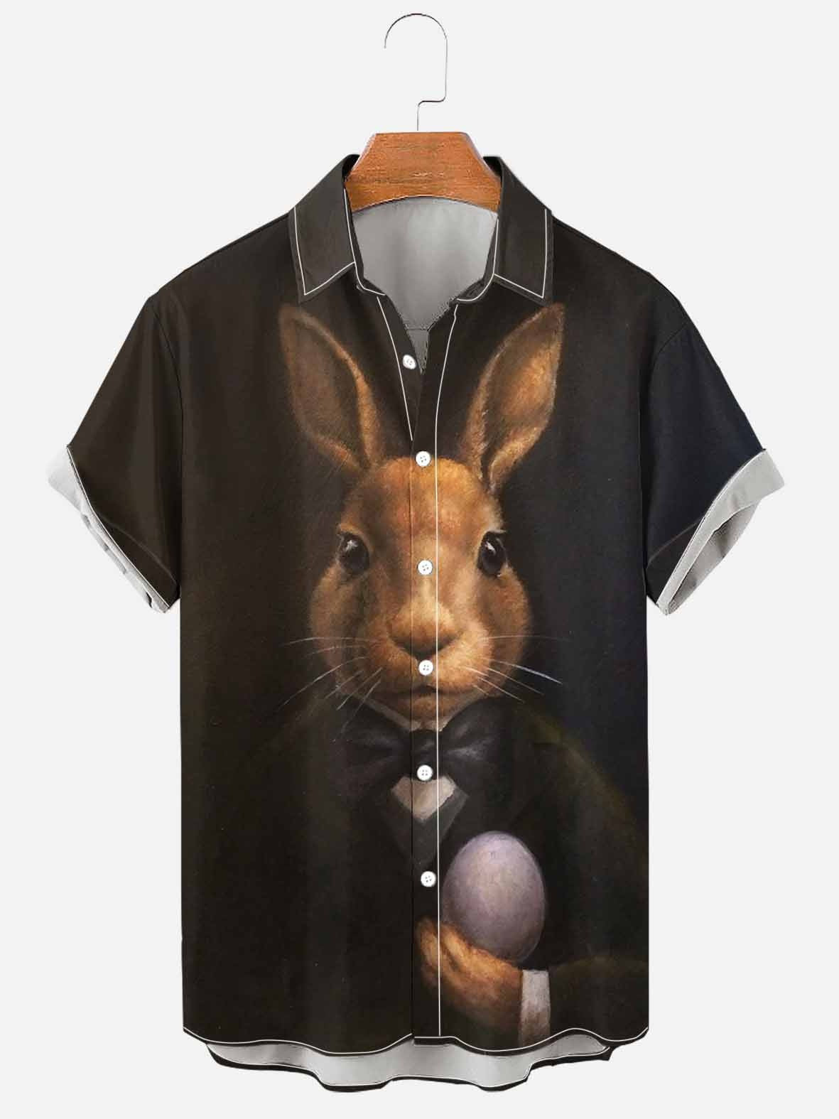 Men’s Large Size 3D Digital Printed Short Sleeve Shirt - Style4 / S