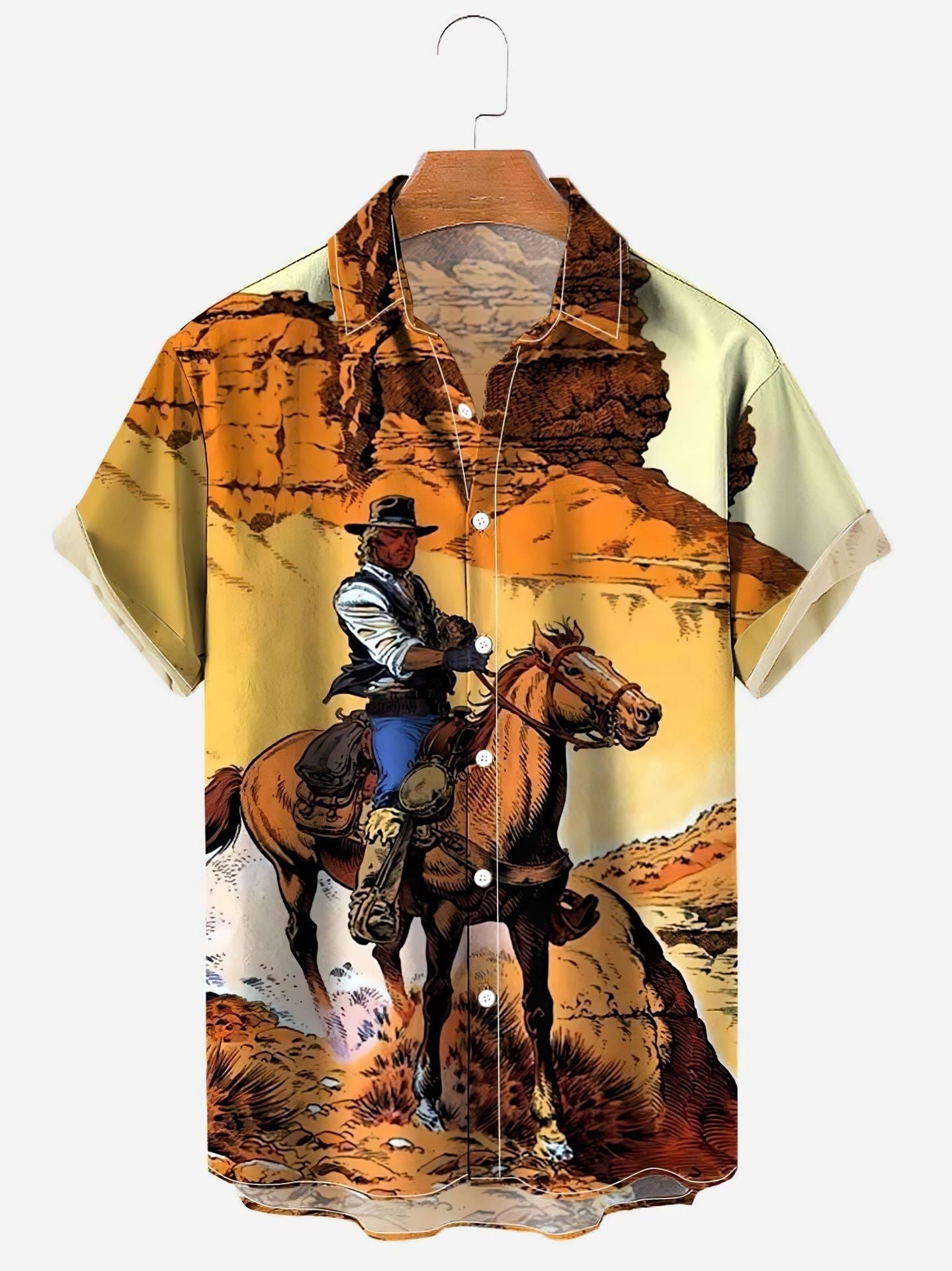 Men’s Large Size 3D Digital Printed Short Sleeve Shirt - Style8 / S
