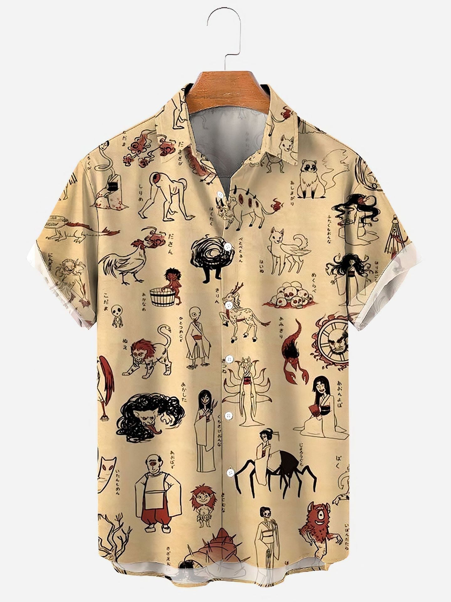 Men’s Large Size 3D Digital Printed Short Sleeve Shirt - Style9 / S