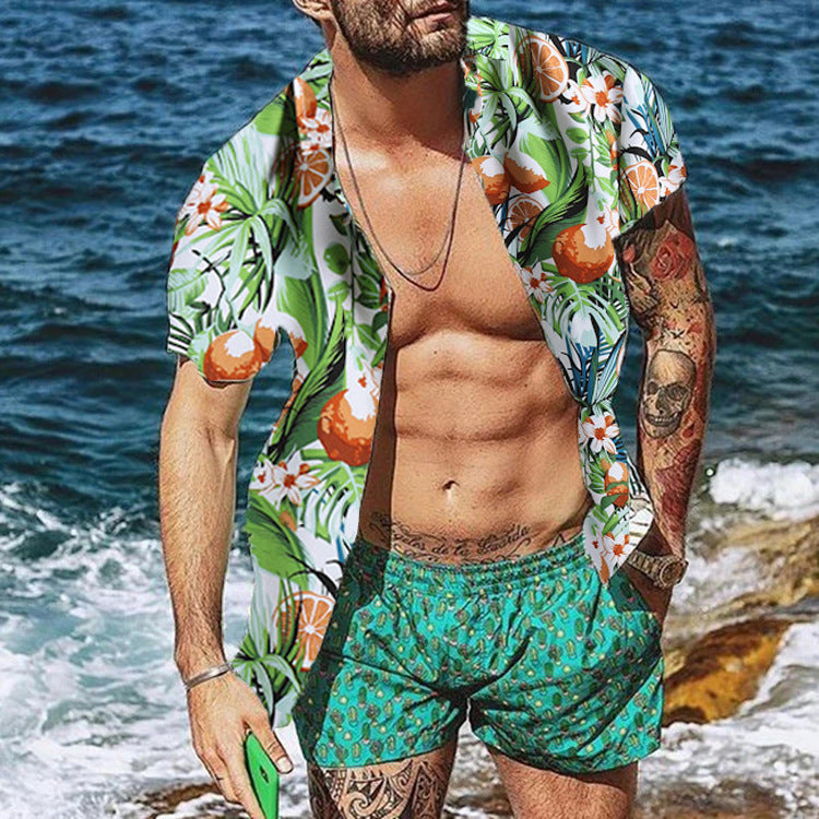 Men’s Shirt Hawaiian Lapel Short Sleeves