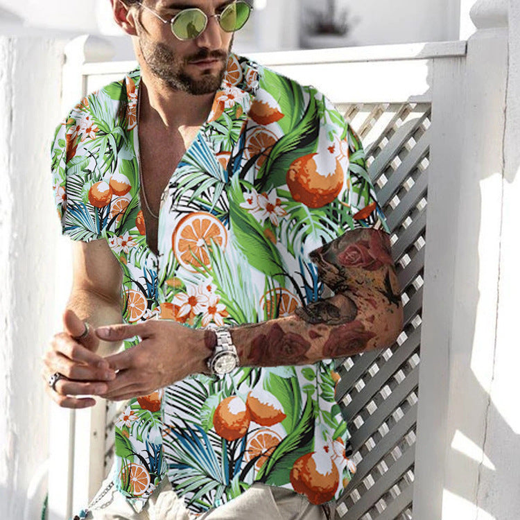 Men’s Shirt Hawaiian Lapel Short Sleeves