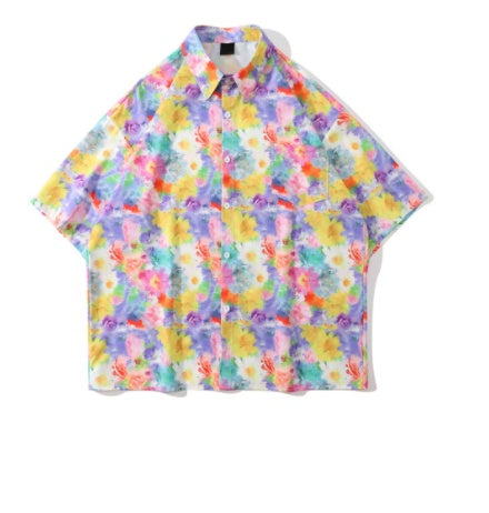Unisex Trendy Loose Shoulder Drop Shirt For Men And Women - C205blue / M