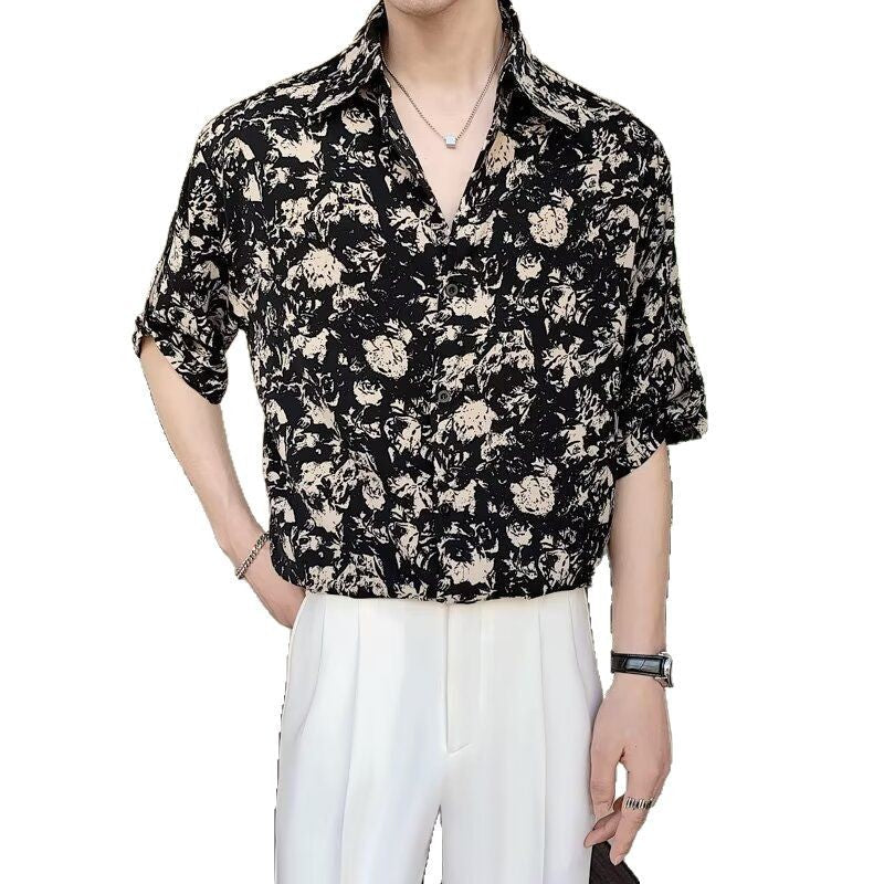 New Shirt Loose Outer Wear Heather Top Versatile Casual Men’s Short Sleeve