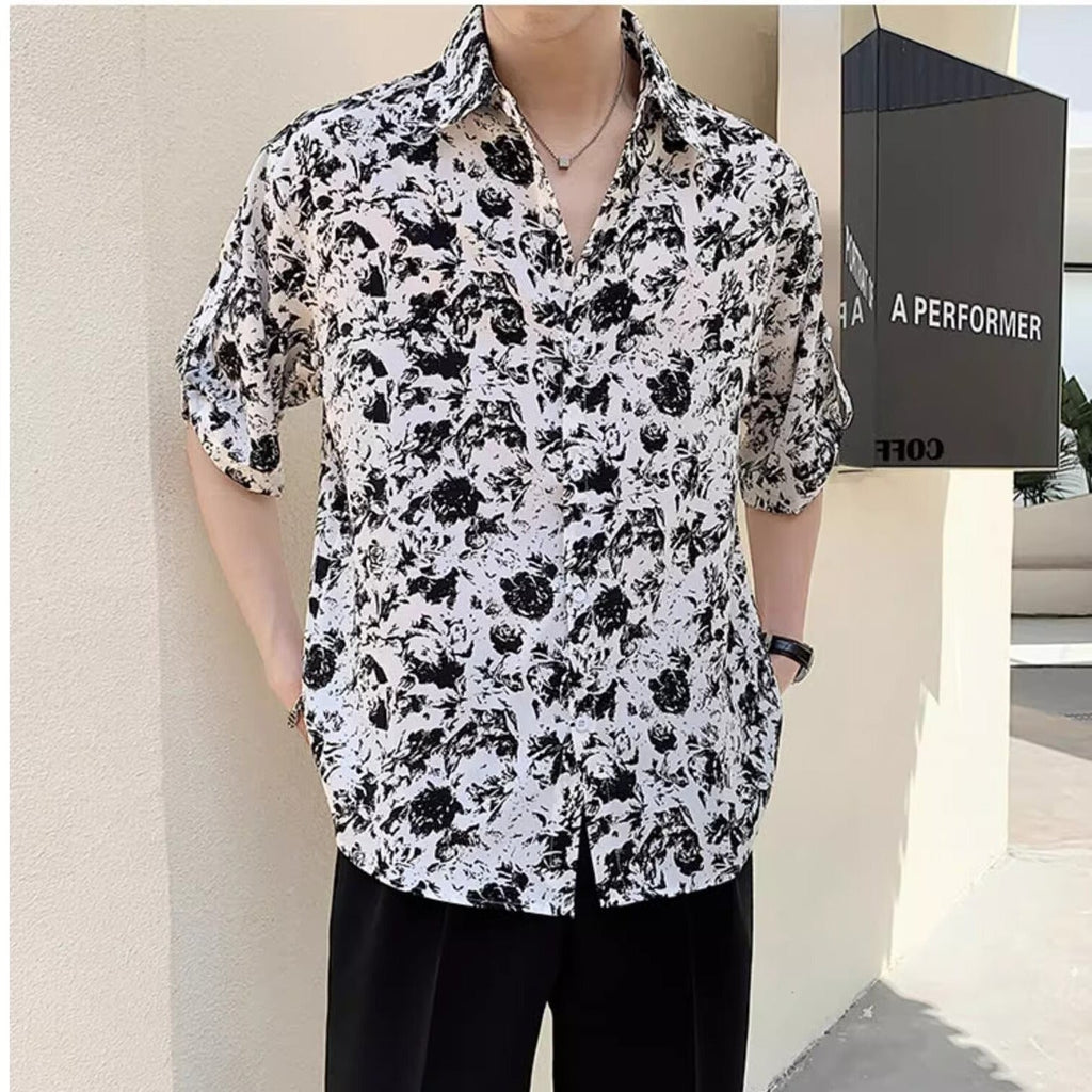 New Shirt Loose Outer Wear Heather Top Versatile Casual Men’s Short Sleeve