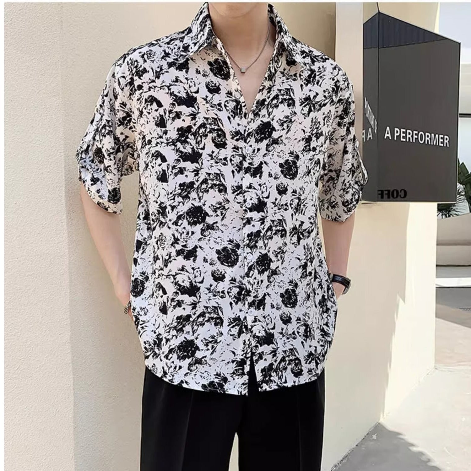 New Shirt Loose Outer Wear Heather Top Versatile Casual Men’s Short Sleeve