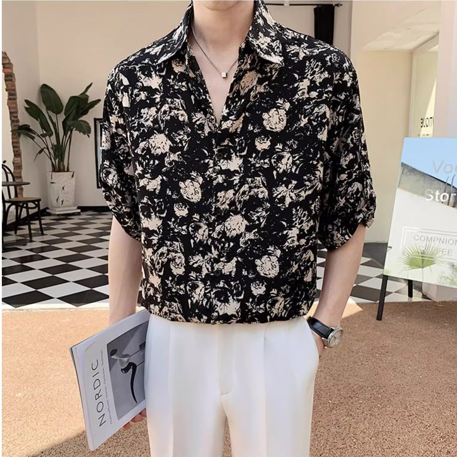 New Shirt Loose Outer Wear Heather Top Versatile Casual Men’s Short Sleeve
