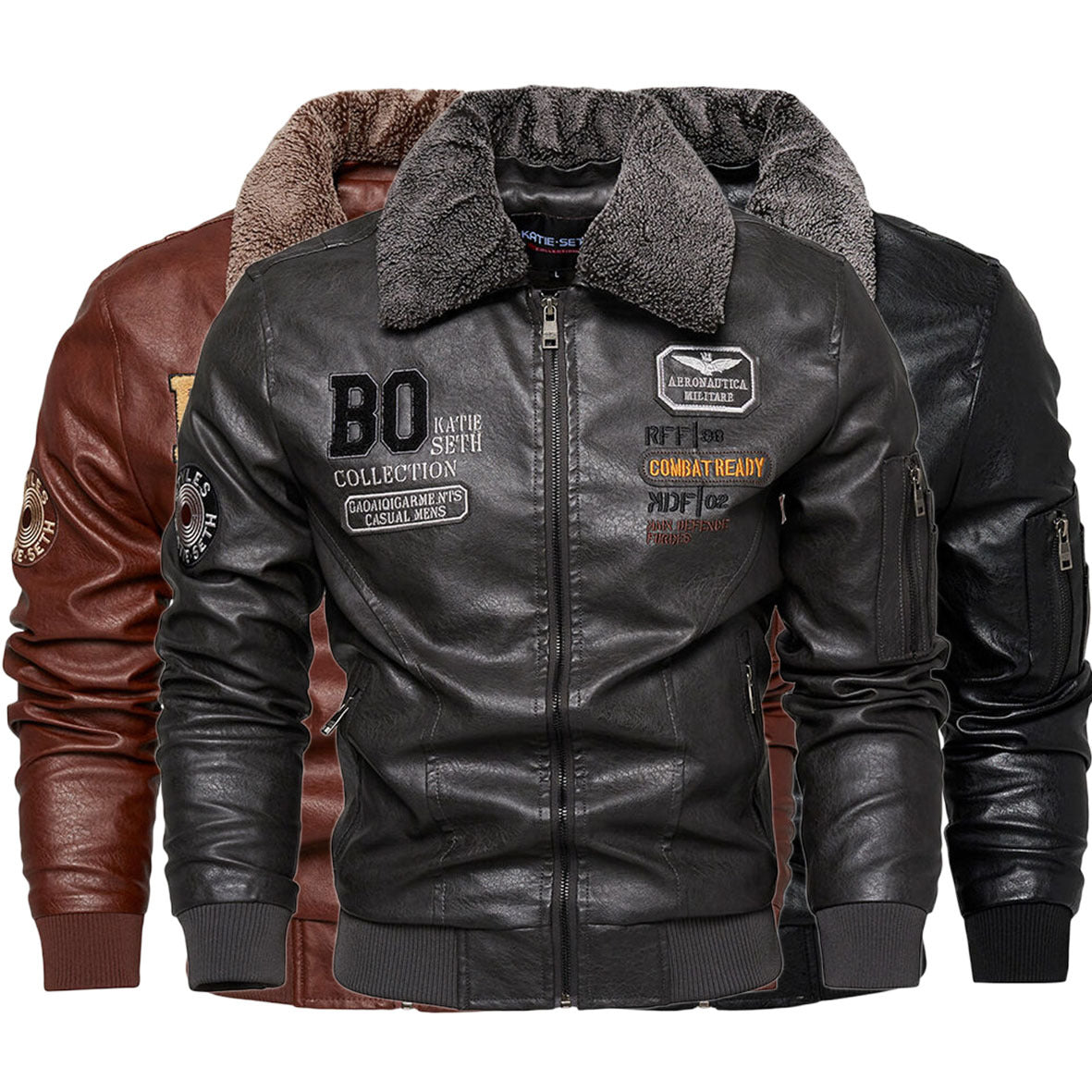 Foreign Trade New Men’s Casual Fashion Leather Slim Fit Leather Jacket Coat