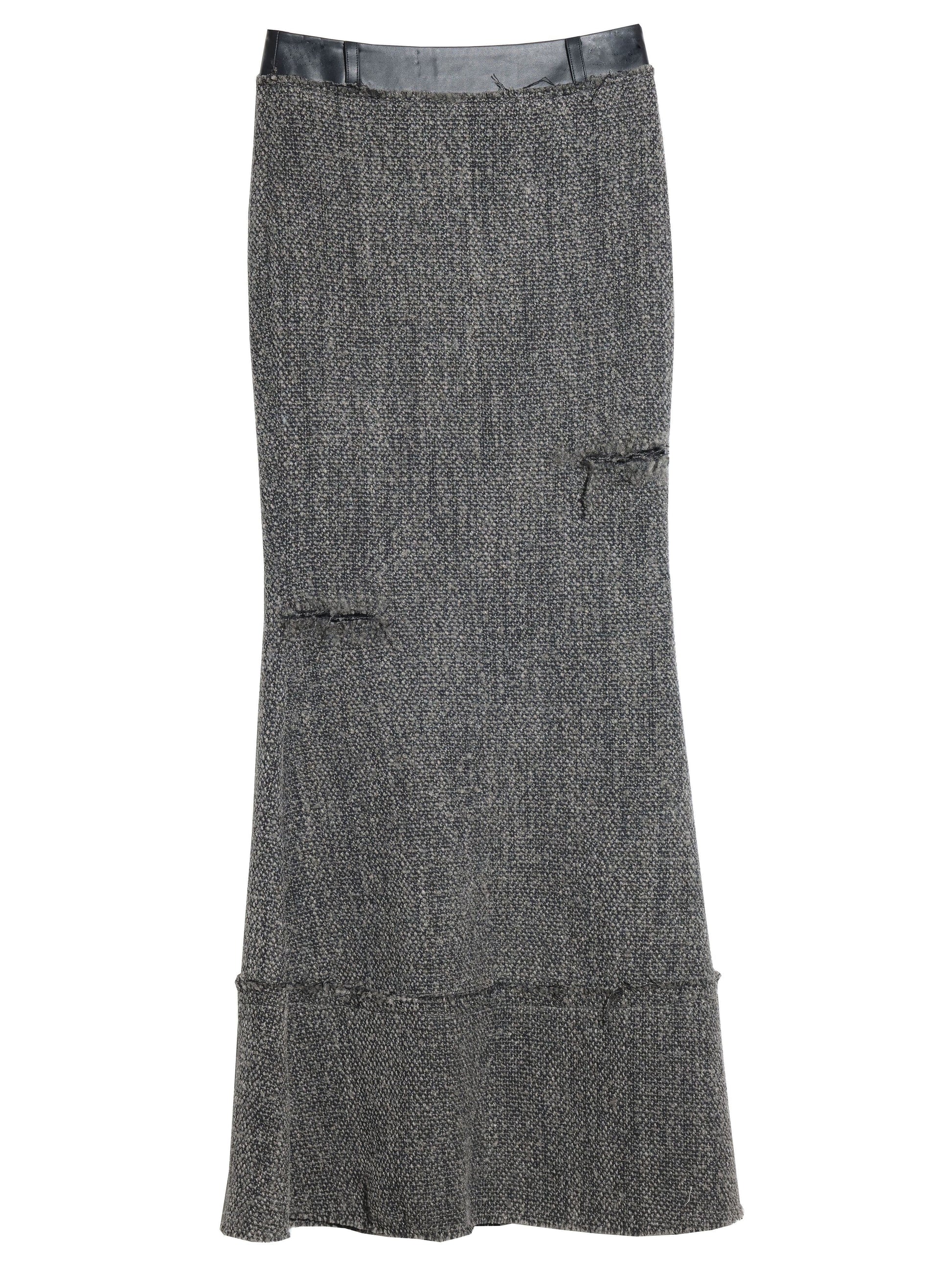Forest Misty Green Ruffled Maxi Skirt - Misty Green / S