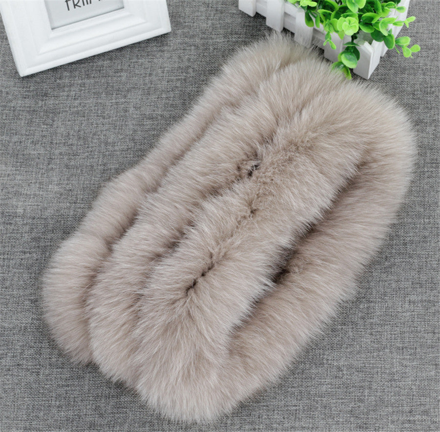Fox Fur Big Collar Silver Fox Hit Color Fashion Color Matching Collar