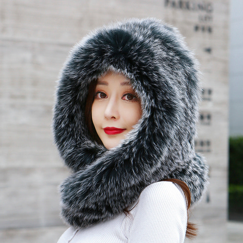Fox fur scarf - Dark Grey