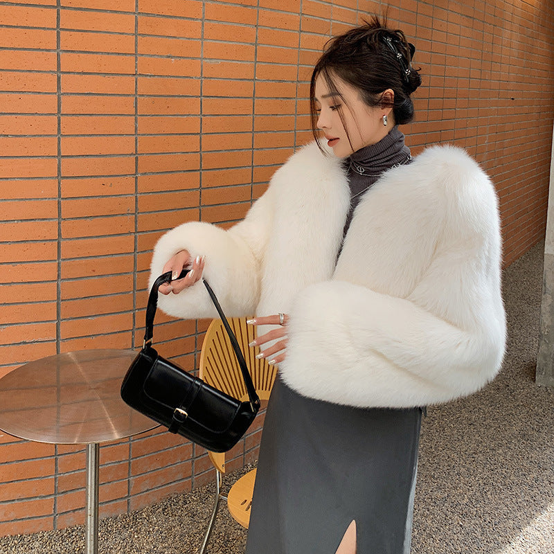 Fox Fur Whole Leather New Young Fur Coat Women’s Short High Waist
