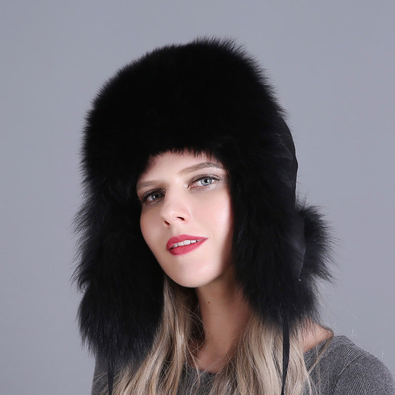 Fox Fur Women’s Hat - Black
