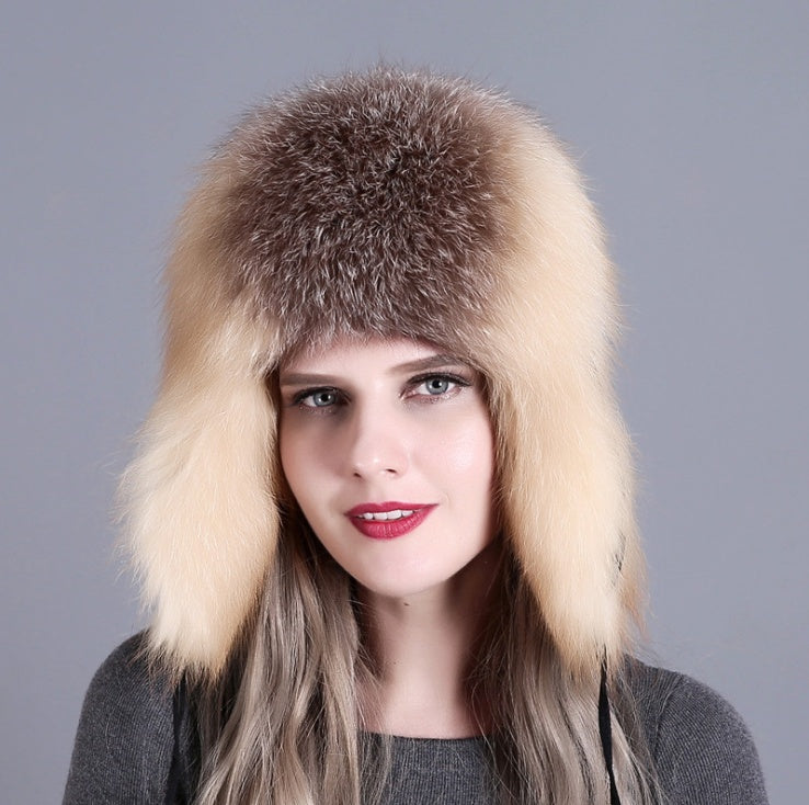 Fox Fur Women’s Hat - Light Brown