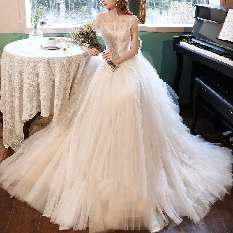 French Certificate Sen Style Bra Light Wedding Dress