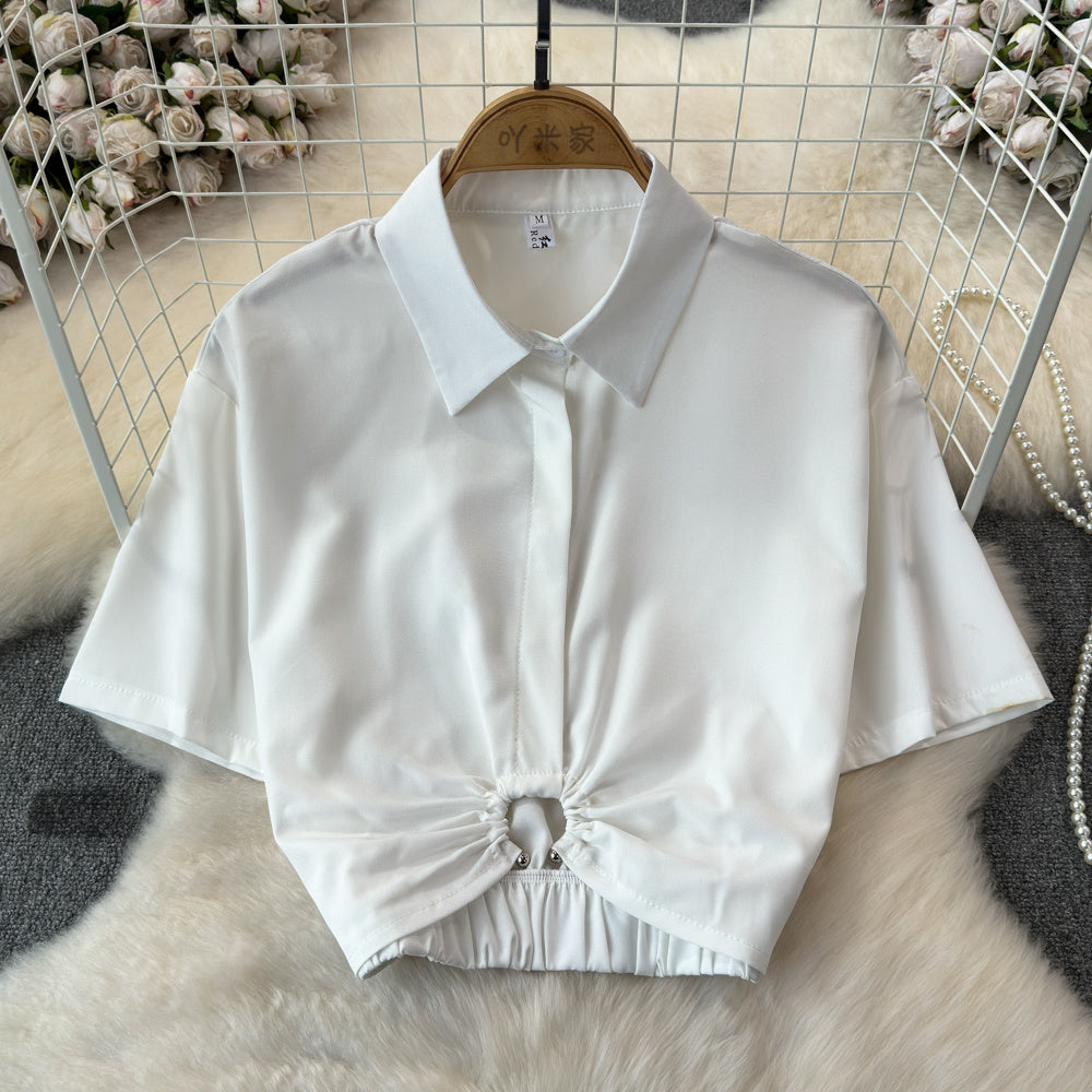 Summer French Minority Design Blouse Shirt For Women - White / S
