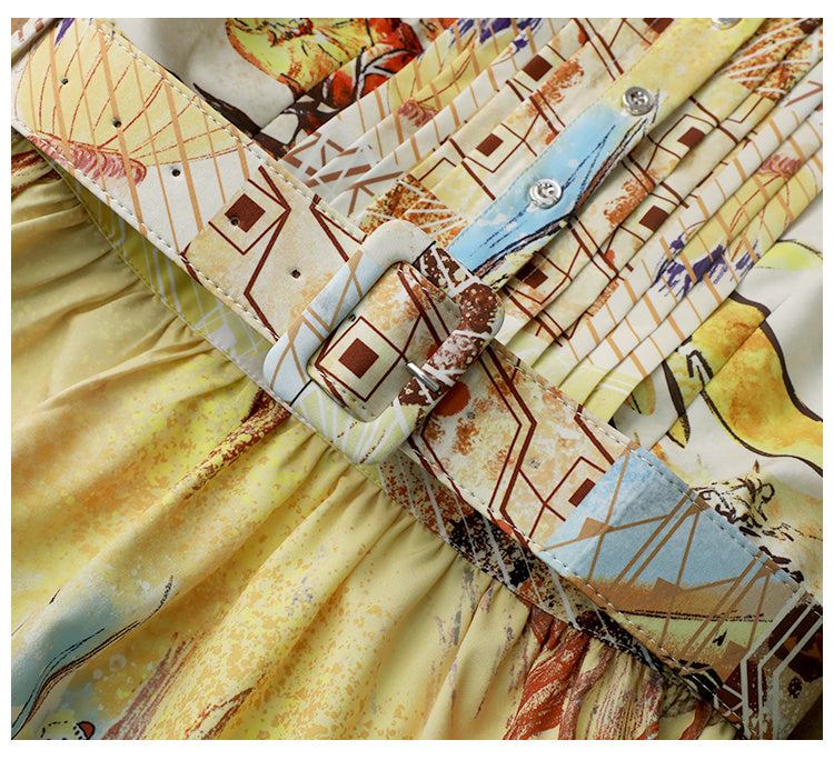French-style Printed Slim Skirt For Women