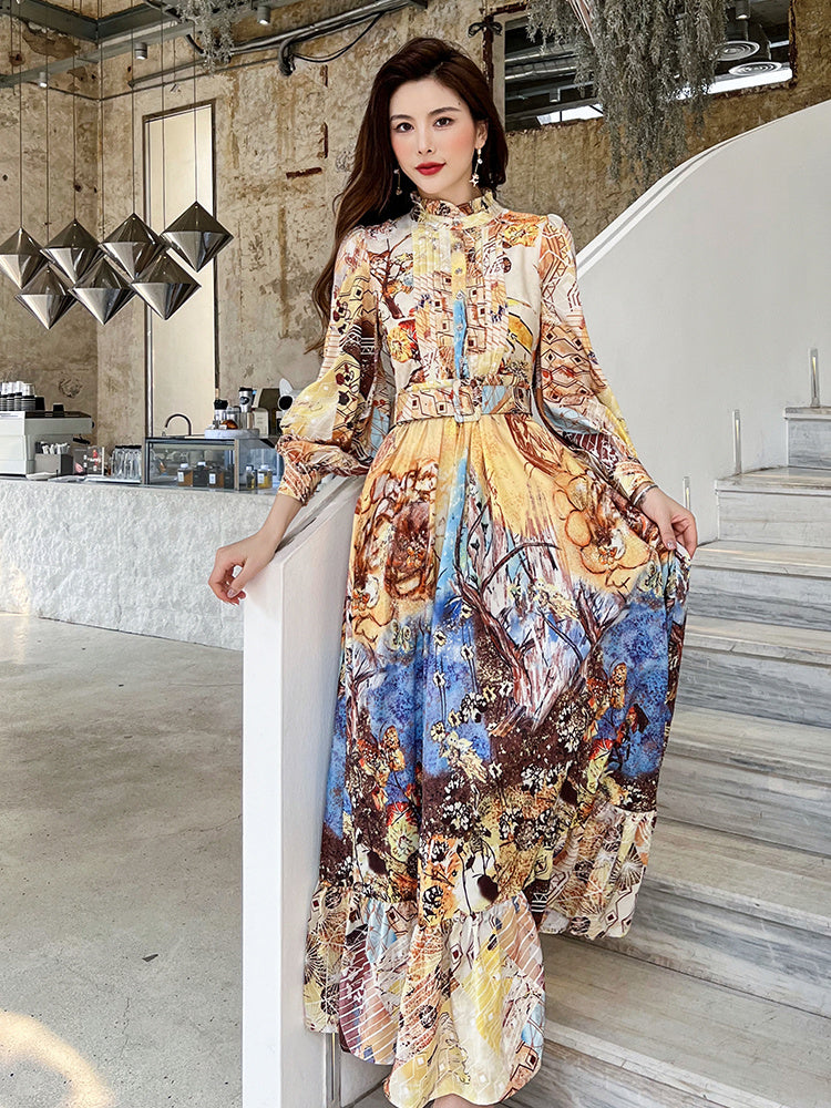 French-style Printed Slim Skirt For Women