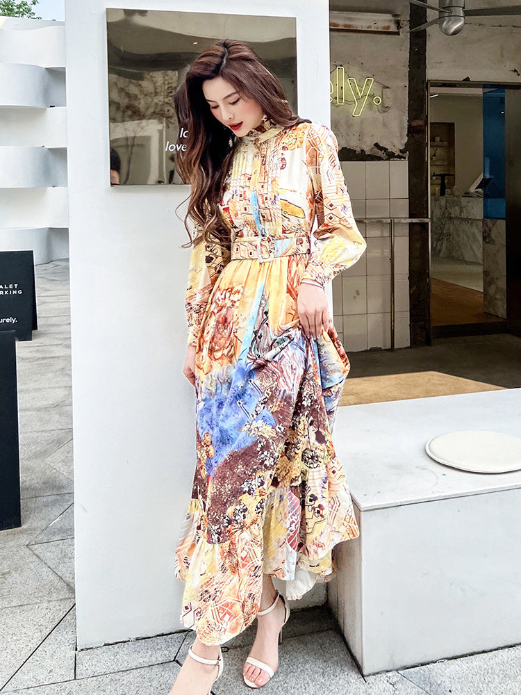 French-style Printed Slim Skirt For Women