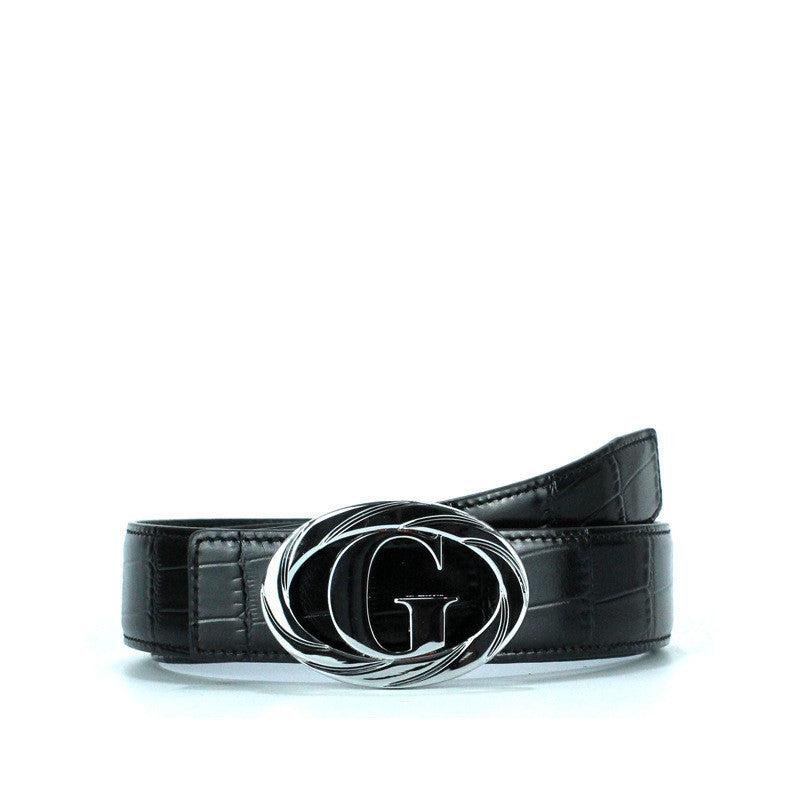 Front And Back Top Layer Cowhide Dual-purpose Business Belt - Black / 105cm