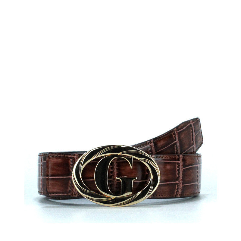 Front And Back Top Layer Cowhide Dual-purpose Business Belt - Brown / 105cm