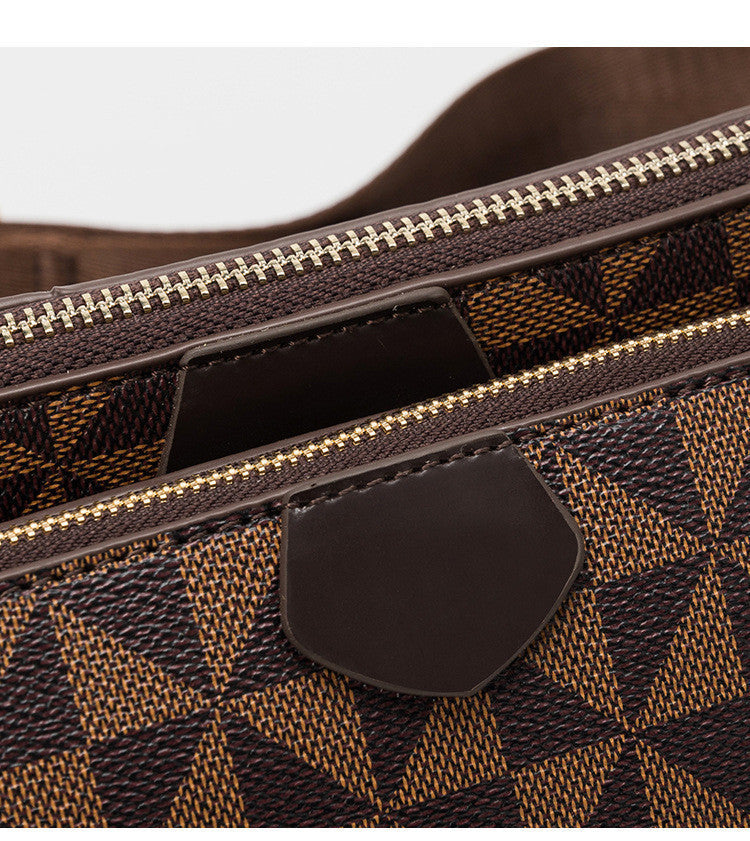 Geometric Leather Messenger Bag Luxury Clothing