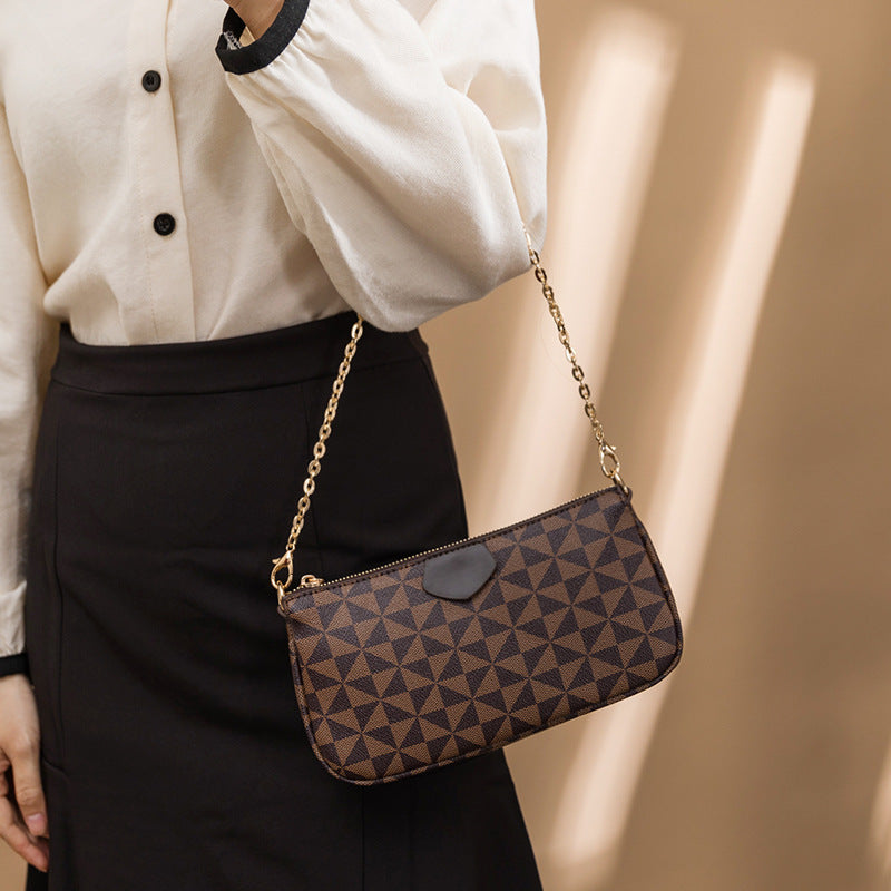 Geometric Leather Messenger Bag Luxury Clothing